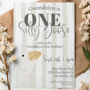 Invitation Une douce oie d'oie d'Amérique Aquarelle 1er fête 