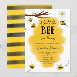 Invitation Une douce petite abeille est en baby shower