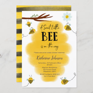 Invitation Une douce petite abeille est en route baby shower