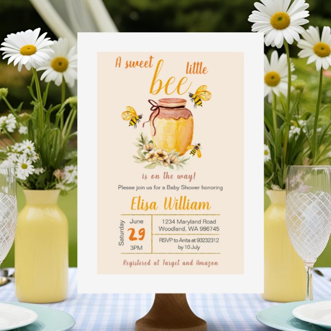 Invitation Une douce petite abeille est sur le chemin de l'in (Créateur téléchargé)