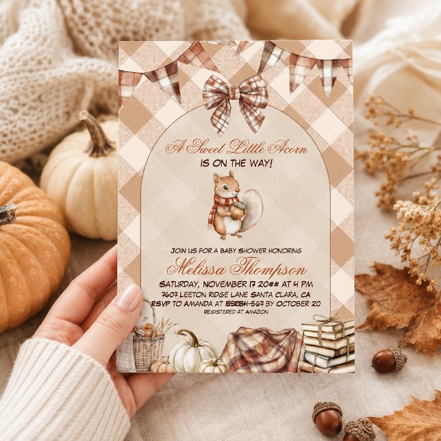 Invitation Une Douce Petite Fête de Bébé en Automne dans un B (Créateur téléchargé)