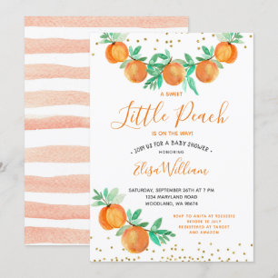 Invitation Une douce Petite Pêche est en chemin Baby shower