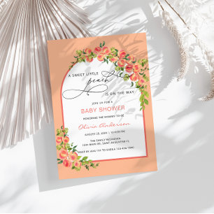 Invitation Une douce petite pêche est sur le Baby shower Way