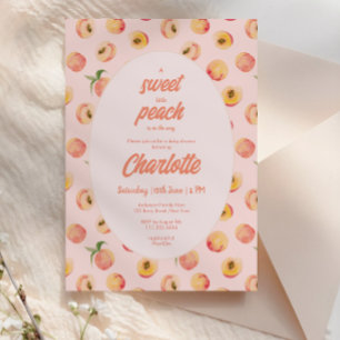 Invitation Une douce petite pêche Pastel Baby shower Invitati