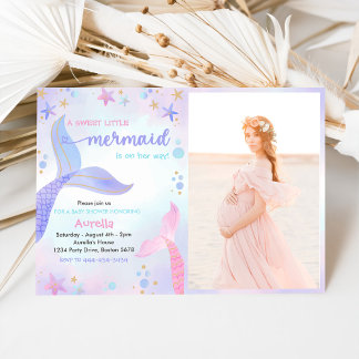 Invitation Une douce petite sirène photo de Baby shower