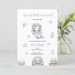 INVITATION UNE DOUCHE BABYSHOWE MERMAID DOUCE