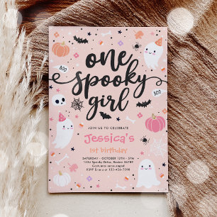 Invitation Une Éffrayante fille mignonne Halloween Ghost 1er