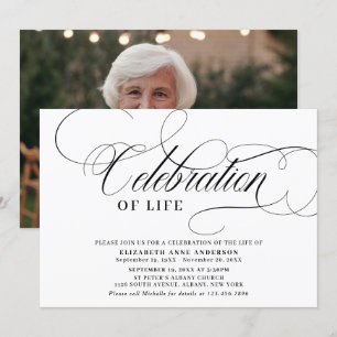Invitation Une Élégante Photo Célébration De La Vie 