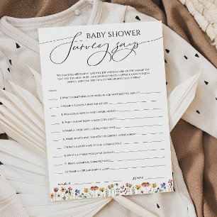 Invitation Une Enquête Colorée Sur Le Baby shower Fleur sauva