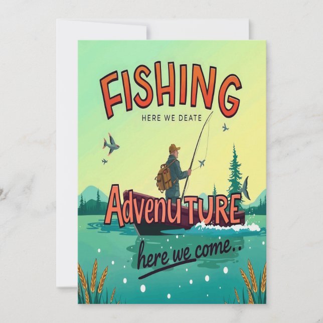 Invitation Une Expédition Pêche Attend (Devant)