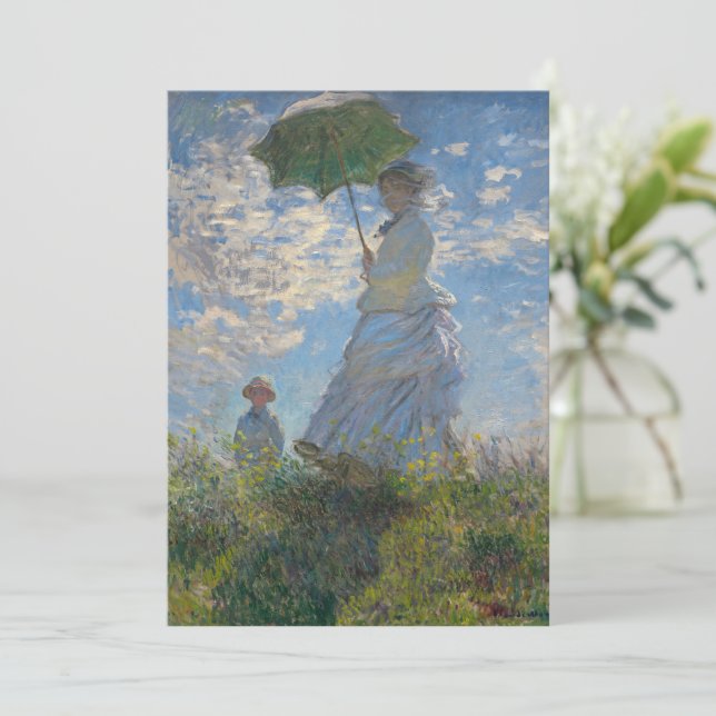 Invitation Une femme avec un parasol | Paysage français (Debout devant)