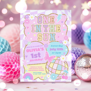 Invitation Une fête d'anniversaire 1 an Préparatoire Groovy s