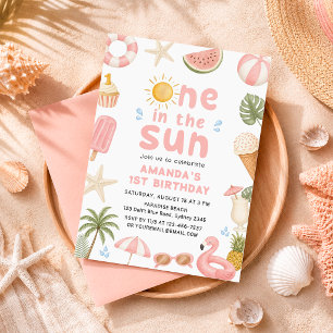Invitation Une fête d'anniversaire au soleil sur la plage d'é