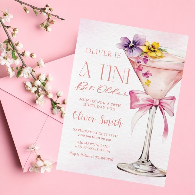 Invitation Une fête d'anniversaire de 30 ans Martini Un Peu P (Créateur téléchargé)