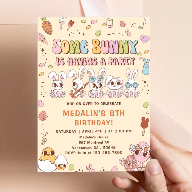 Invitation Une fête d'anniversaire de Some Bunny Is Having A  (Créateur téléchargé)