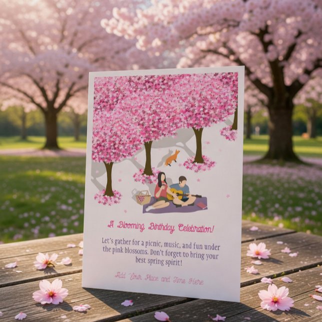 Invitation Une fête d'anniversaire en fleurs  (Créateur téléchargé)