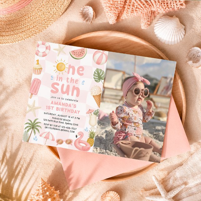 Invitation Une fête d'anniversaire ensoleillée sur la plage d (Créateur téléchargé)
