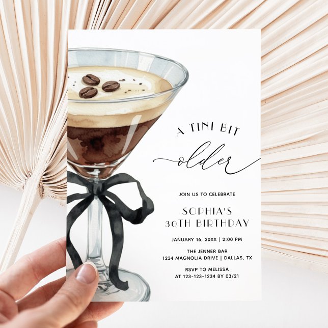 Invitation Une Fête D'anniversaire Espresso Martini Un Peu Pl (Créateur téléchargé)