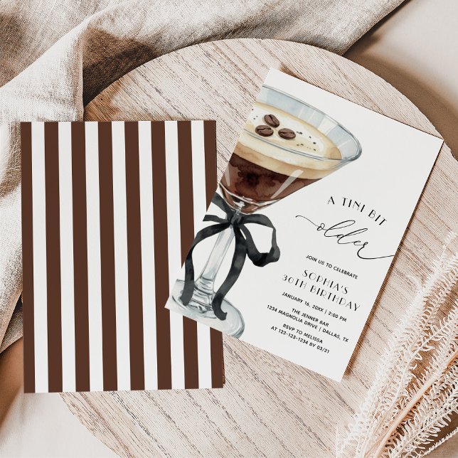Invitation Une Fête d'Anniversaire Espresso Martini Un Peu Pl (Créateur téléchargé)