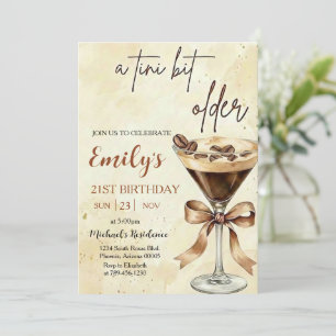 Invitation Une fête d'anniversaire Espresso Martini Un Peu Pl