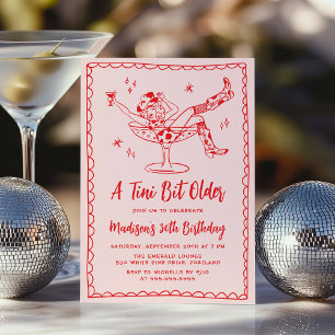 Invitation Une fête d'anniversaire rose et rouge un peu plus