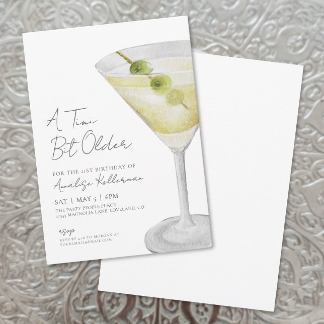 Invitation Une fête d'anniversaire un peu plus vieille (A Tini Bit Older Birthday Party Invitation)