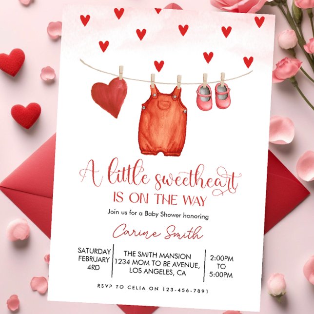 Invitation Une fête de baby shower pour un petit amour (Créateur téléchargé)