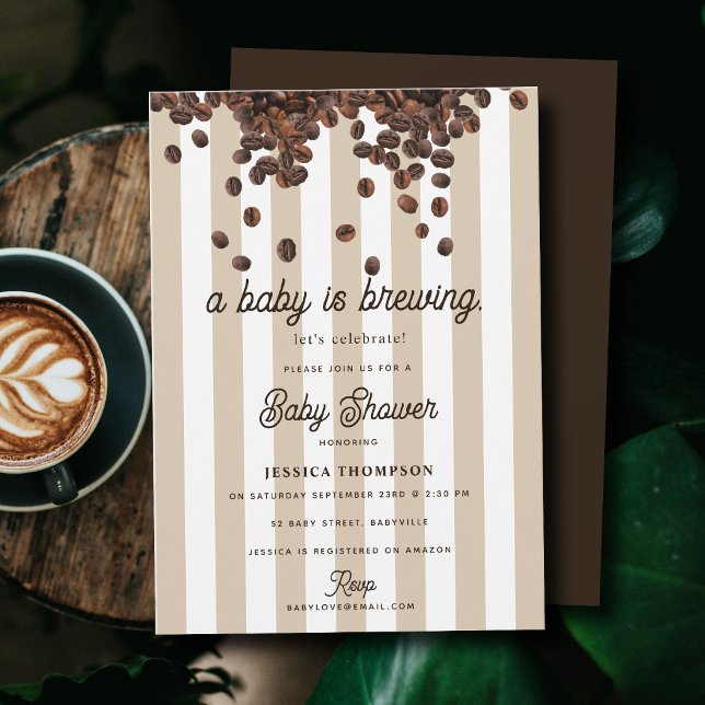Invitation Une fête de bébé est en train de préparer un café  (A Baby is Brewing Coffee Party Baby Shower Invitation)