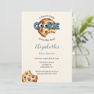Invitation Une Fête de Bébé Garçon pour un Petit Cookie Sucré