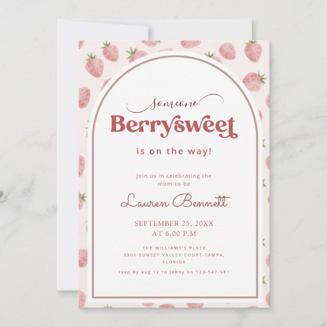 Invitation Une Fête de Bébé Très Fruitée pour Someone Berry S (Devant)