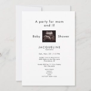 Invitation Une fête pour maman et moi ? Baby shower Ultrasoun