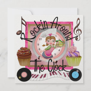 Invitation Une fête royale de cupcake Rockin' Party - SRF