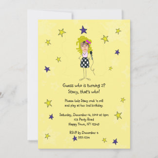 Invitation Une fille à l'image d'une rock star