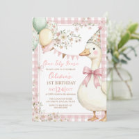 Une fille à l'oie rose pour son 1er anniversaire