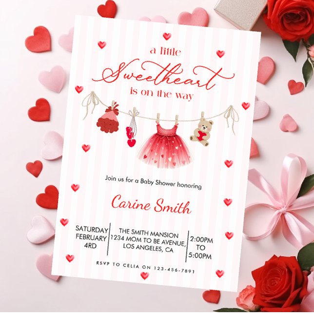 Invitation Une Fille Chérie Baby Shower  (Créateur téléchargé)