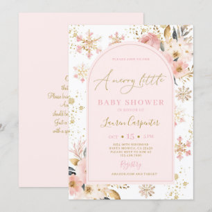 Invitation Une Fille de Bébé de Fête de Naissance Joyeuse