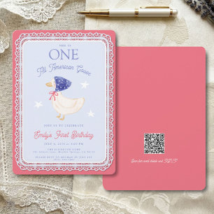 Invitation Une fille de l'oie tout américaine 1er anniversair