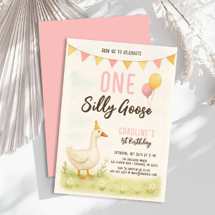 Invitation Une fille d'oie sotte premier anniversaire