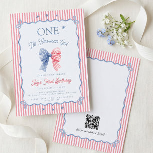 Invitation Une fille tout à fait américaine Code QR 1er anniv