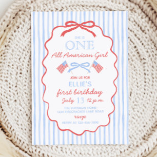 Invitation Une fille tout à fait américaine pour son 1er anni