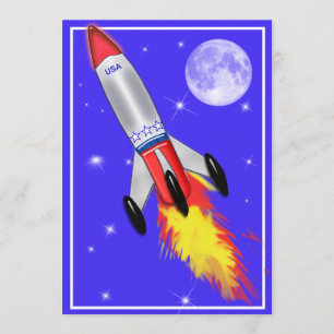 Invitation Une fusée vraiment Cool dans l'espace