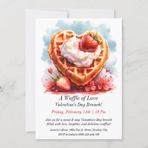 Invitation Une gaufre d'amour personnalisable - Saint Valenti