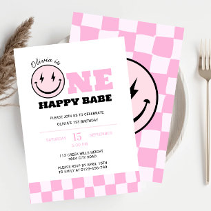 Invitation Une joyeuse fête d'anniversaire de Babe Rose Girls