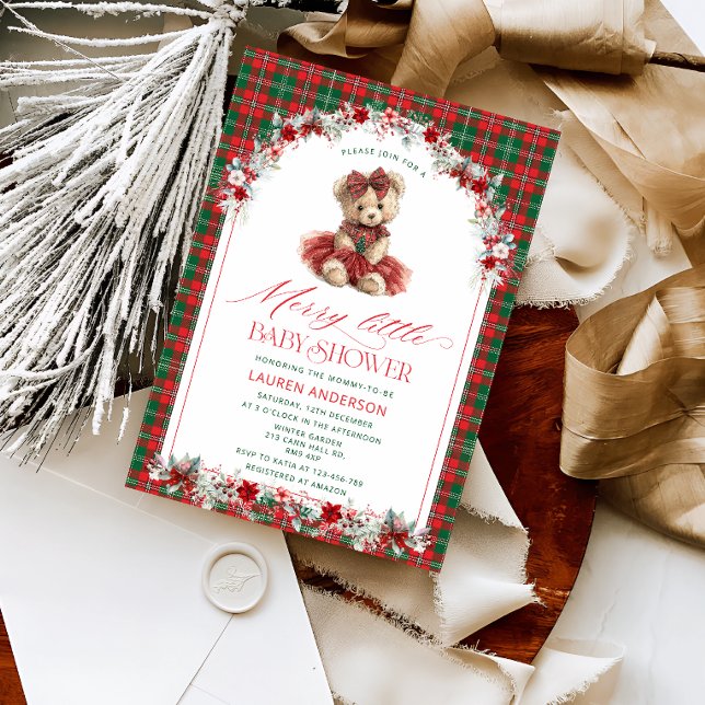 Invitation Une joyeuse petite baby shower tartan (Créateur téléchargé)