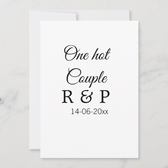Invitation Une lettre initiale de nom de couple chaud date te (Devant)