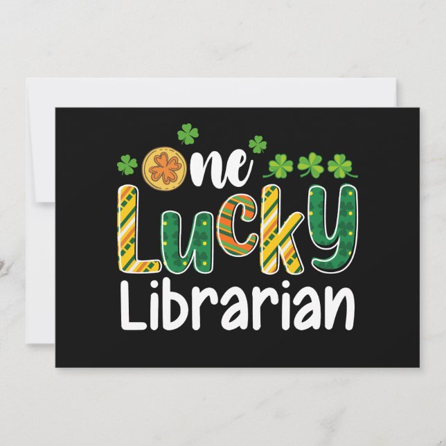 Invitation Une Lucky Librarian School St Patrick's Day (Devant)