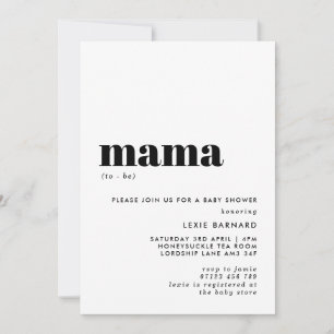 Invitation Une Mama Monochrome Minimaliste Pour Être Baby sho