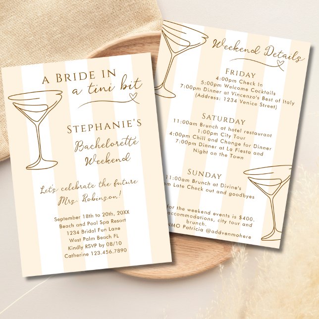 Invitation Une mariée dans un itinéraire de bachelorette un p (Créateur téléchargé)