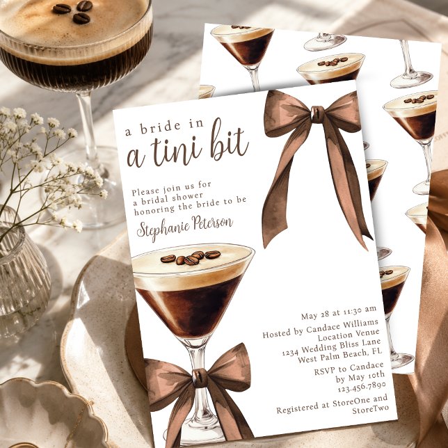 Invitation Une mariée dans une Baby Shower Martini pour la ma (Créateur téléchargé)