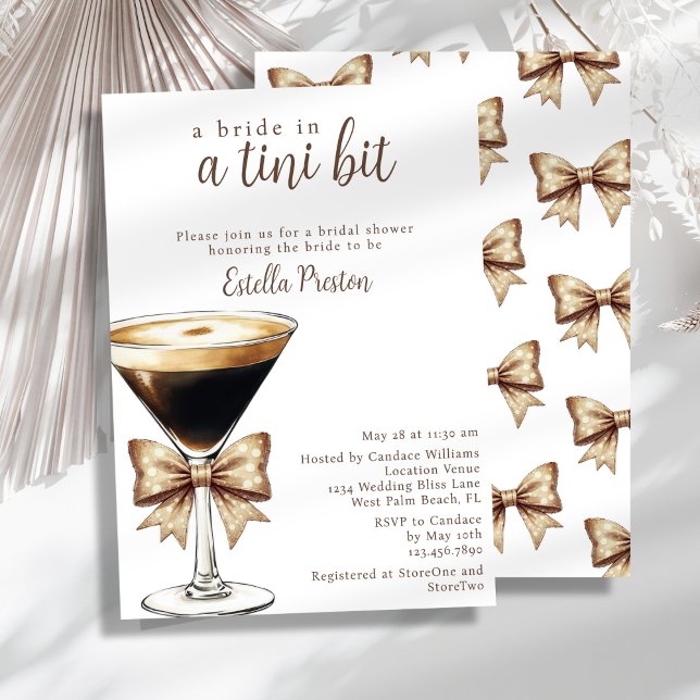 Invitation Une mariée dans une Baby Shower Martini pour la ma (Créateur téléchargé)